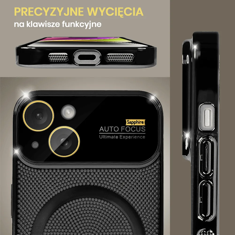 Etui do iPhone 14 Camera Beam Magsafe oddychające, czarne