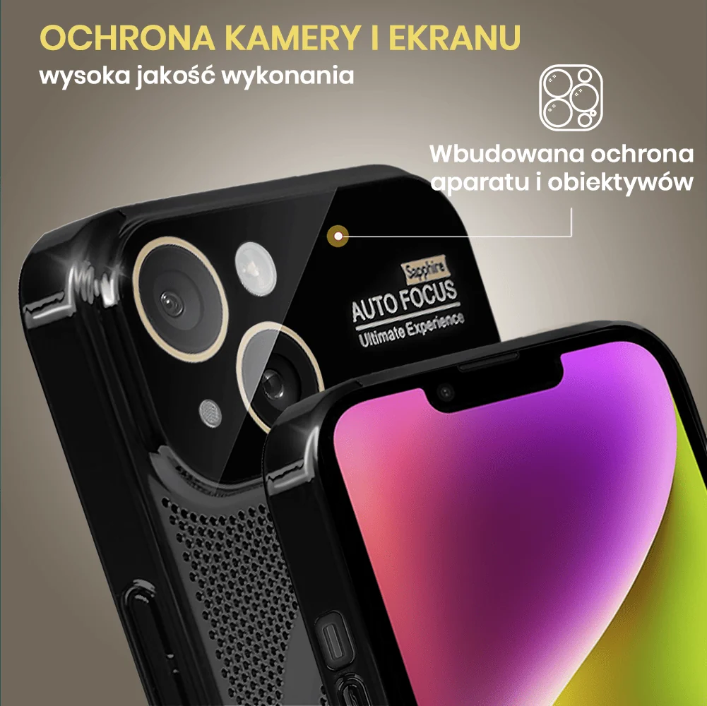 Etui do iPhone 14 Camera Beam Magsafe oddychające, czarne