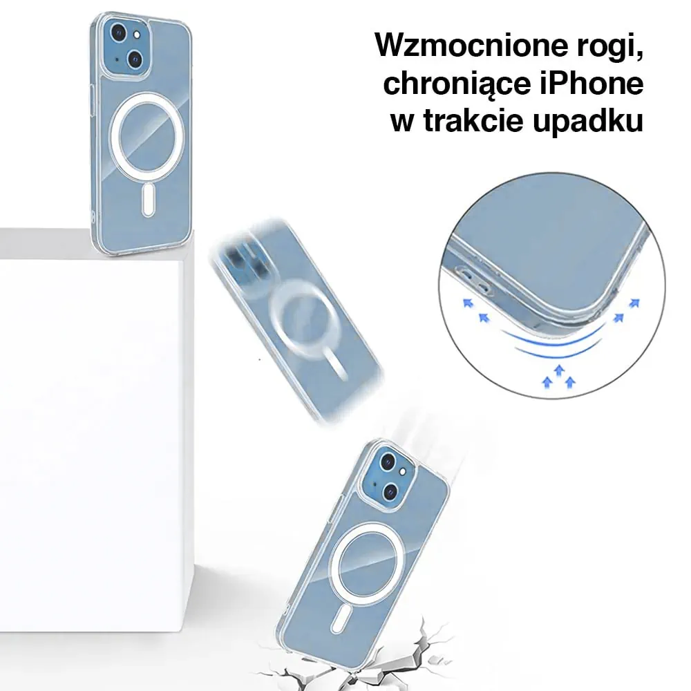 Etui do iPhone 14 Clear Case, twardy tył z MagSafe, przeźroczyste