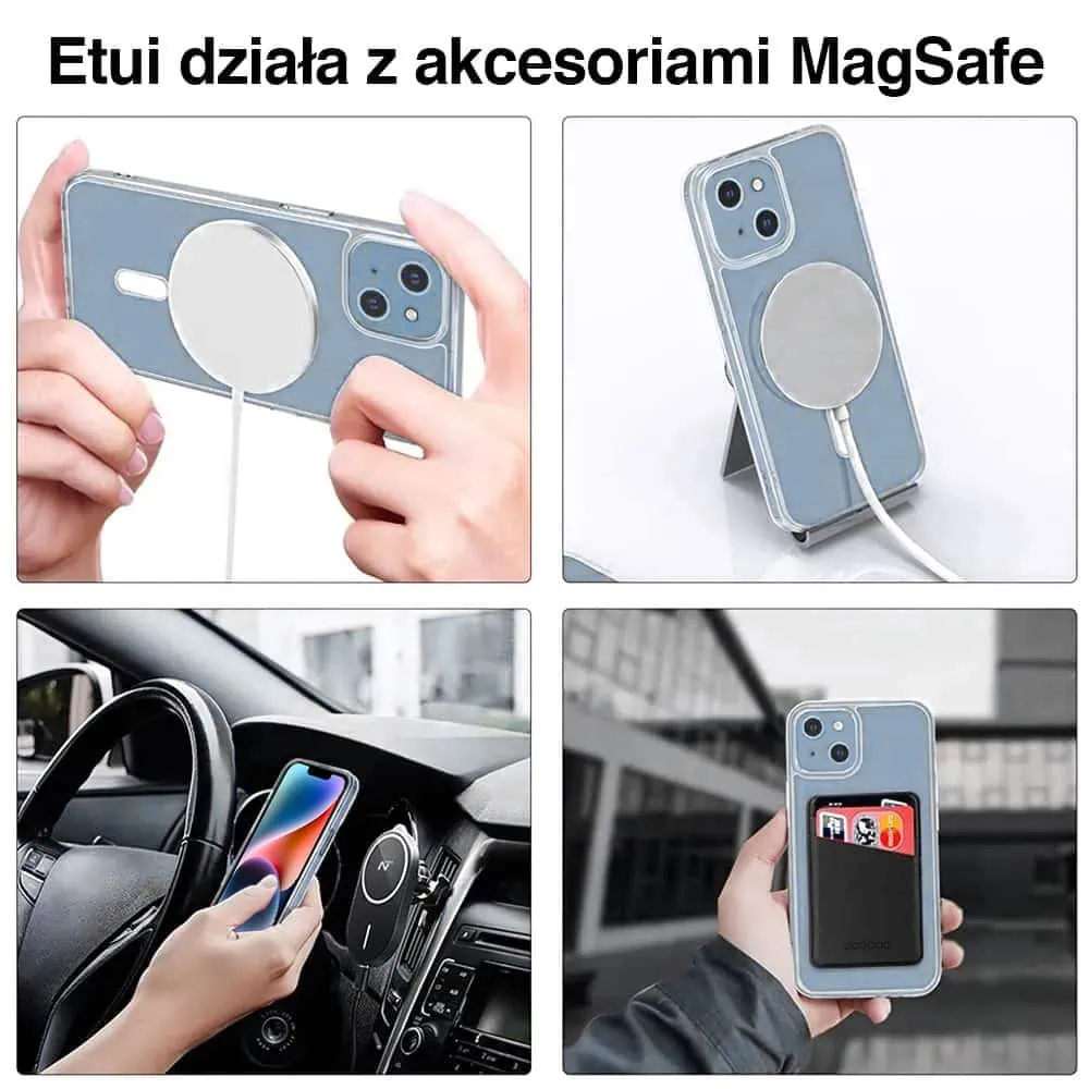 Etui do iPhone 14 Clear Case, twardy tył z MagSafe, przeźroczyste