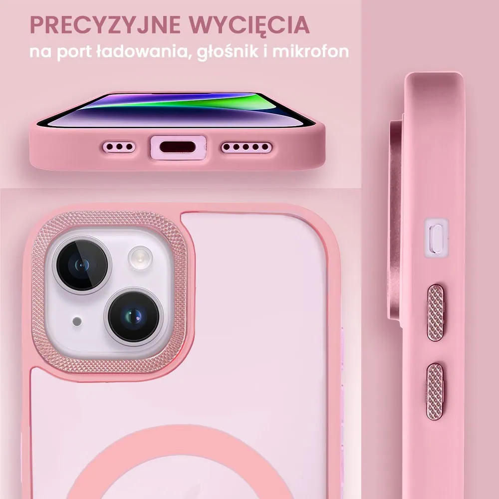 Etui do iPhone 14 Color Flush Frame z MagSafe, różowe