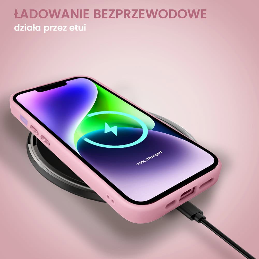 Etui do iPhone 14 Color Flush Frame z MagSafe, różowe