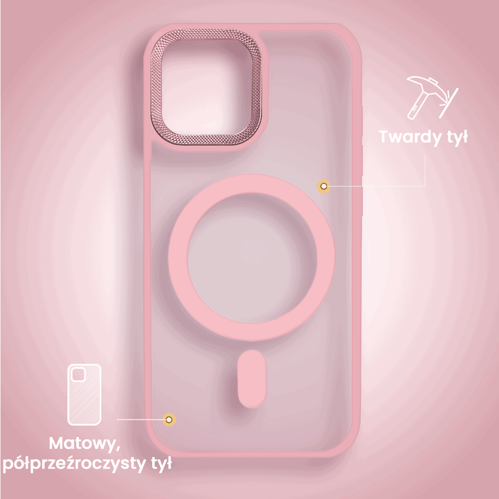 Etui do iPhone 14 Color Flush Frame z MagSafe, różowe