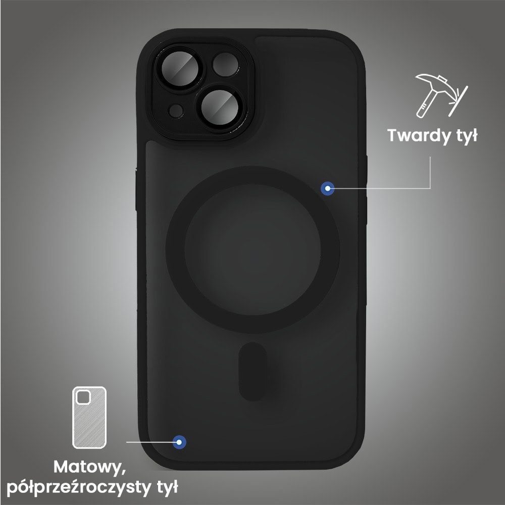 Etui do iPhone 14 Color Flush z Magsafe, z osłoną aparatu, czarne