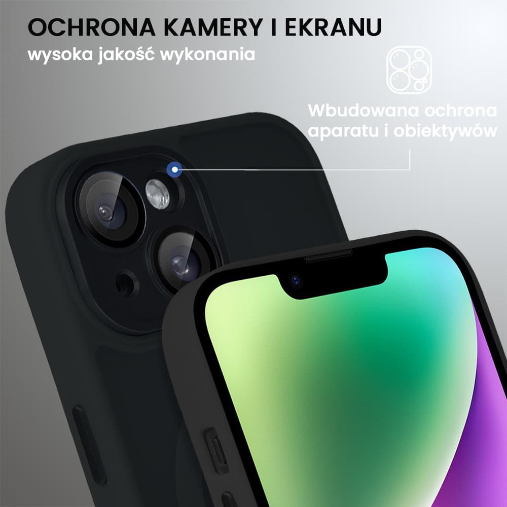 Etui do iPhone 14 Color Flush z Magsafe, z osłoną aparatu, czarne