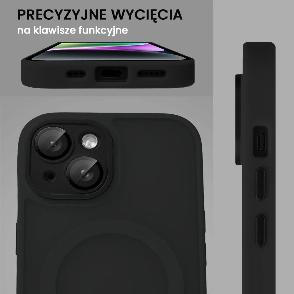 Etui do iPhone 14 Color Flush z Magsafe, z osłoną aparatu, czarne