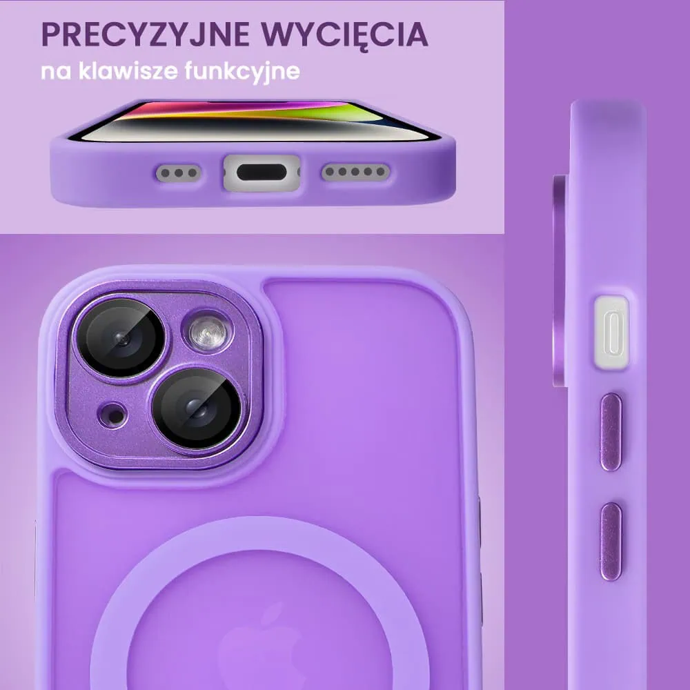 Etui do iPhone 14 Color Flush z Magsafe, z osłoną aparatu, fioletowe (OUTLET)