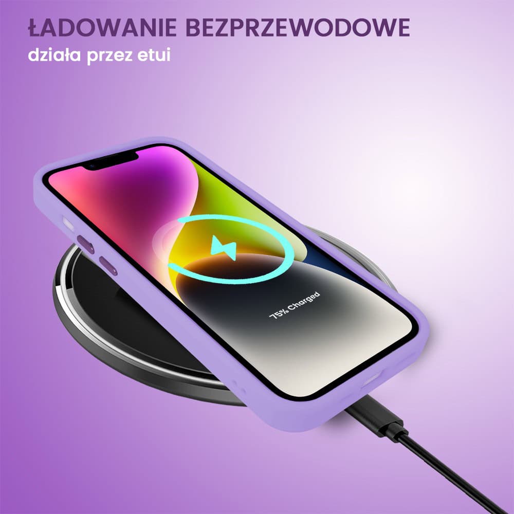 Etui do iPhone 14 Color Flush z Magsafe, z osłoną aparatu, fioletowe (OUTLET)