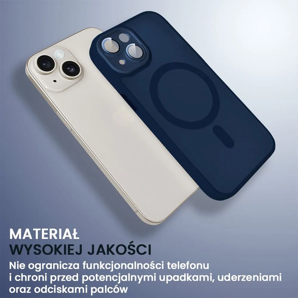 Etui do iPhone 14 Color Flush z Magsafe, z osłoną aparatu, granatowe (OUTLET)