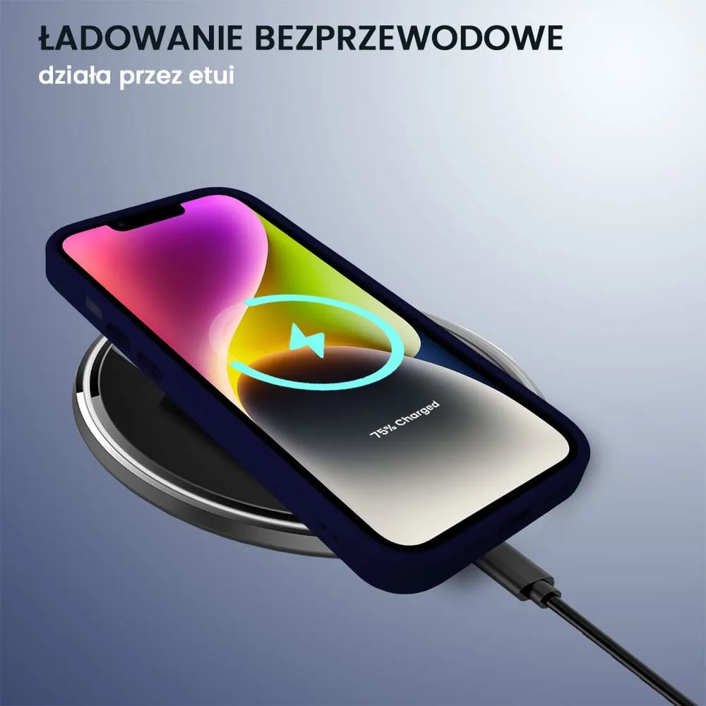 Etui do iPhone 14 Color Flush z Magsafe, z osłoną aparatu, granatowe (OUTLET)
