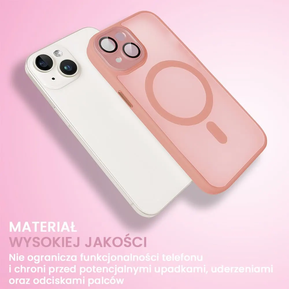 Etui do iPhone 14 Color Flush z Magsafe, z osłoną aparatu, różowe