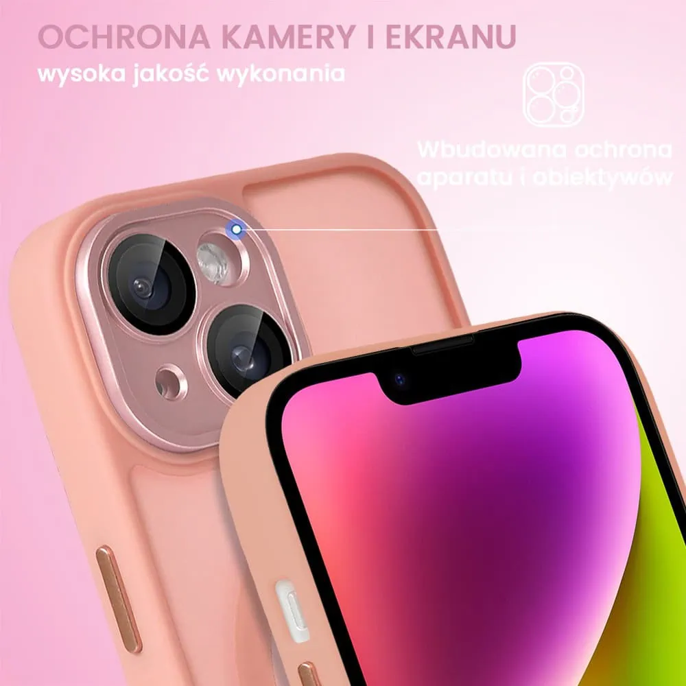 Etui do iPhone 14 Color Flush z Magsafe, z osłoną aparatu, różowe