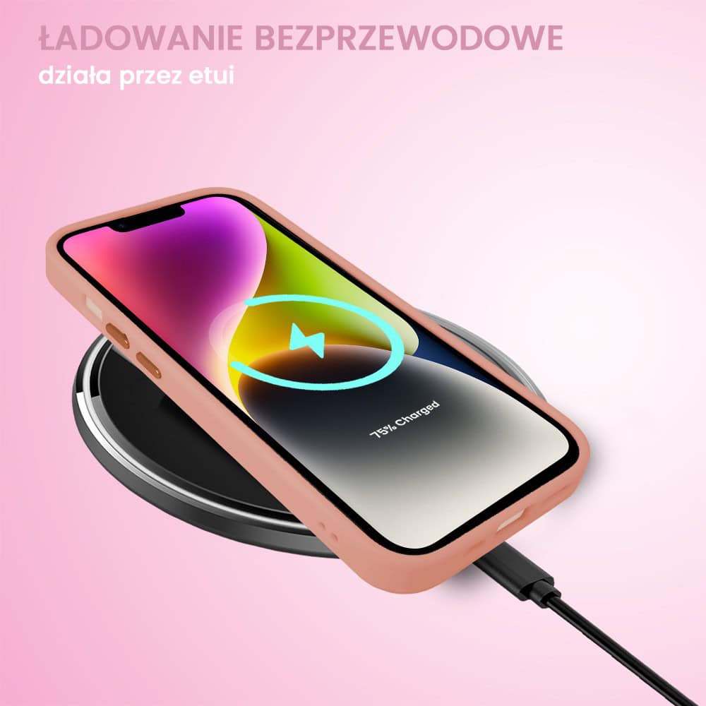 Etui do iPhone 14 Color Flush z Magsafe, z osłoną aparatu, różowe