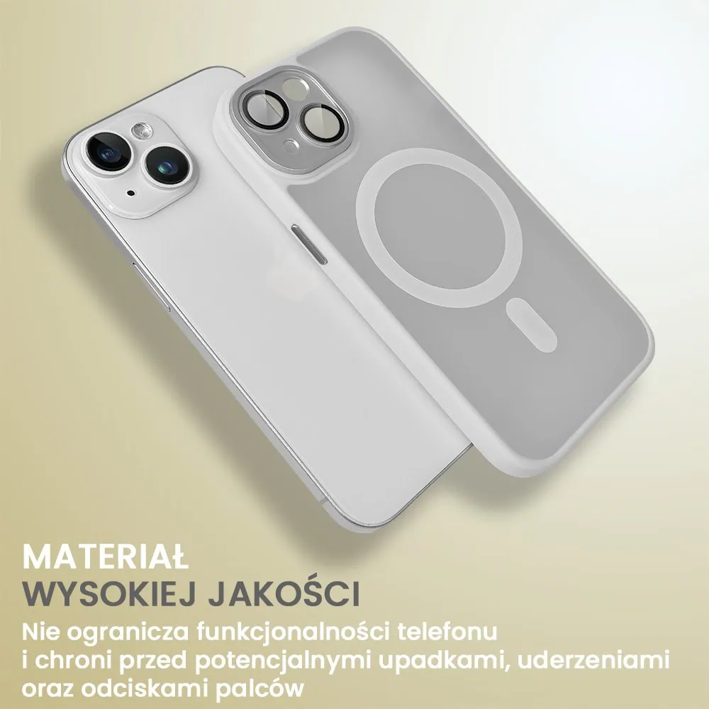 Etui do iPhone 14 Color Flush z Magsafe, z osłoną aparatu, popielate