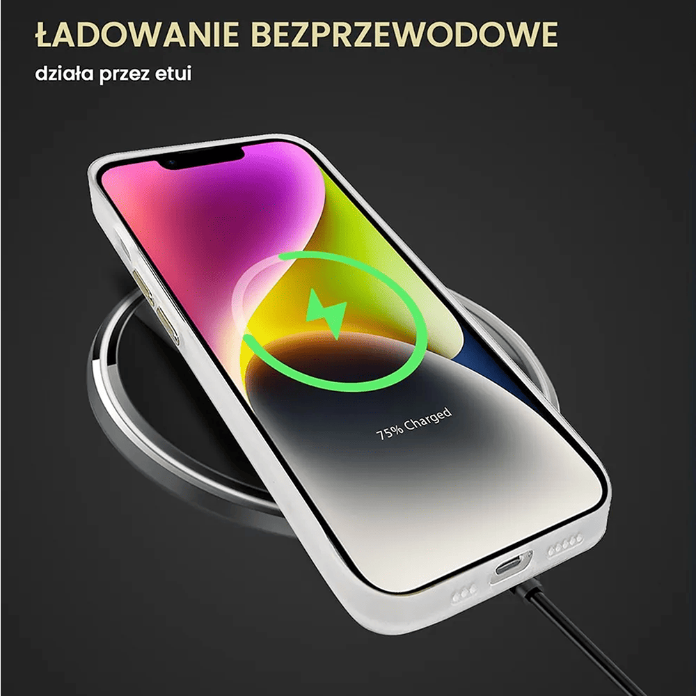 Etui do iPhone 14 z MagSafe, metalowa, złota osłona aparatu, matowy niepalcujący tył, złote przyciski