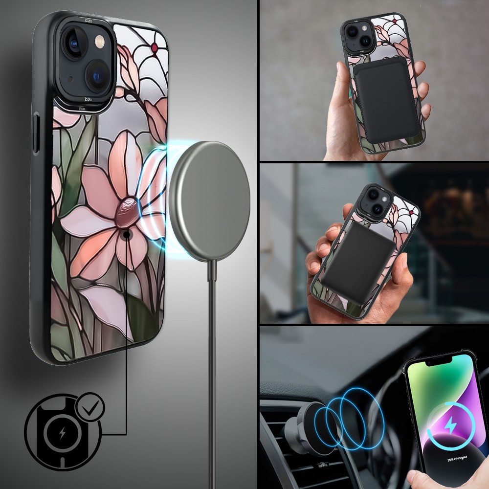 Etui do iPhone 14 Plus IBIZU DropGuard Matt z MagSafe, Barwy Szkła, Różowa magnolia