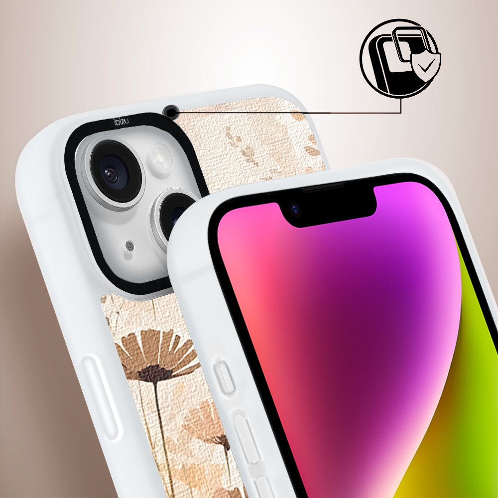 Etui do iPhone 14 Plus IBIZU DropGuard Matt z MagSafe, Boho, Kwiatowa łąka