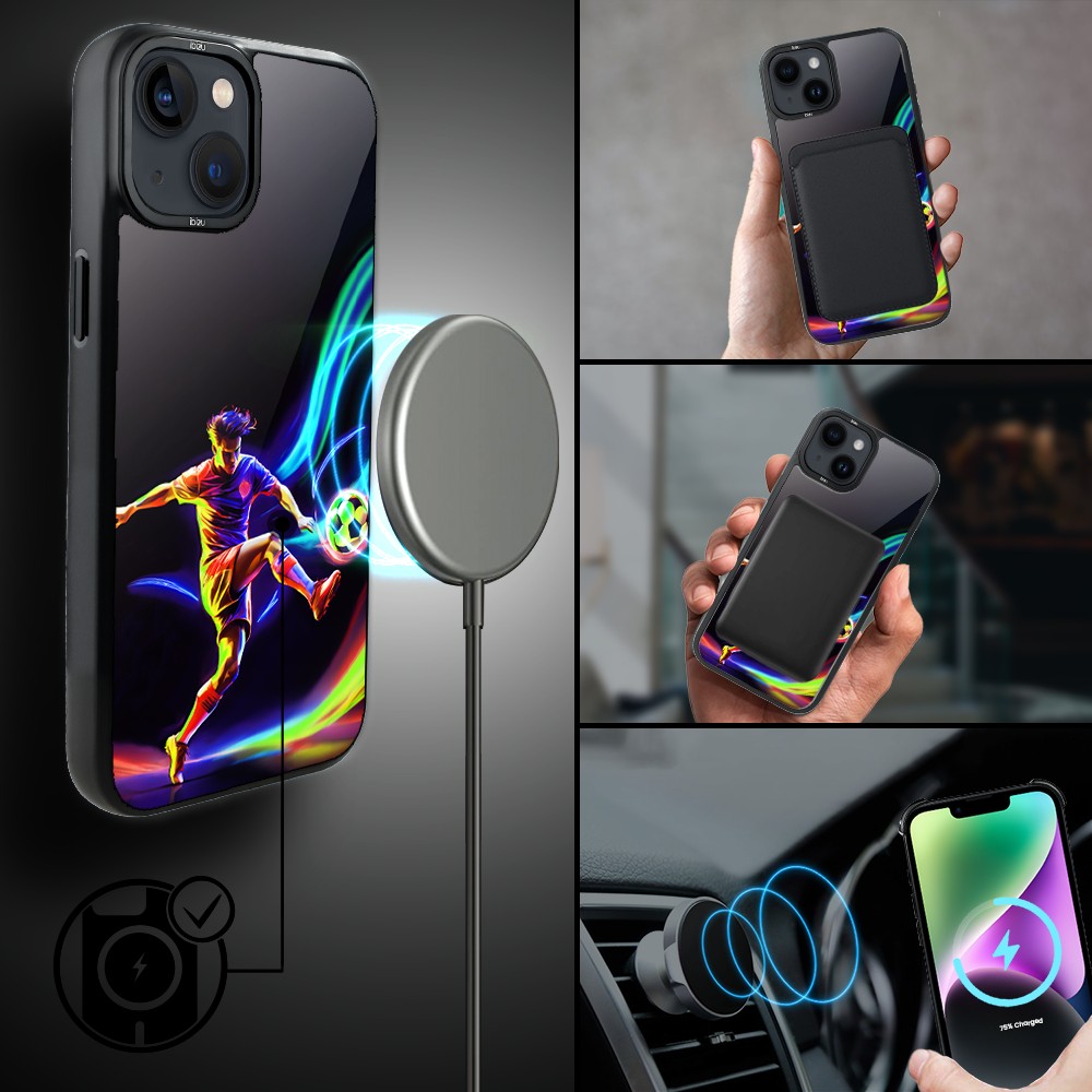 Etui do iPhone 14 Plus IBIZU DropGuard Matt z MagSafe, #ElectroMove, W rytmie piłki nożnej