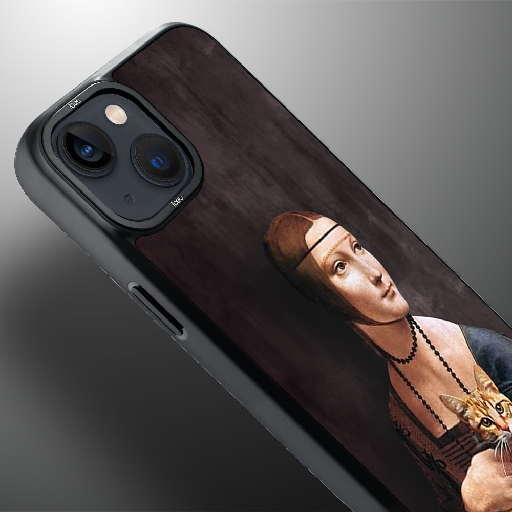 Etui do iPhone 14 Plus IBIZU DropGuard Matt z MagSafe, Leonardo Da Vinci, dama z kotem