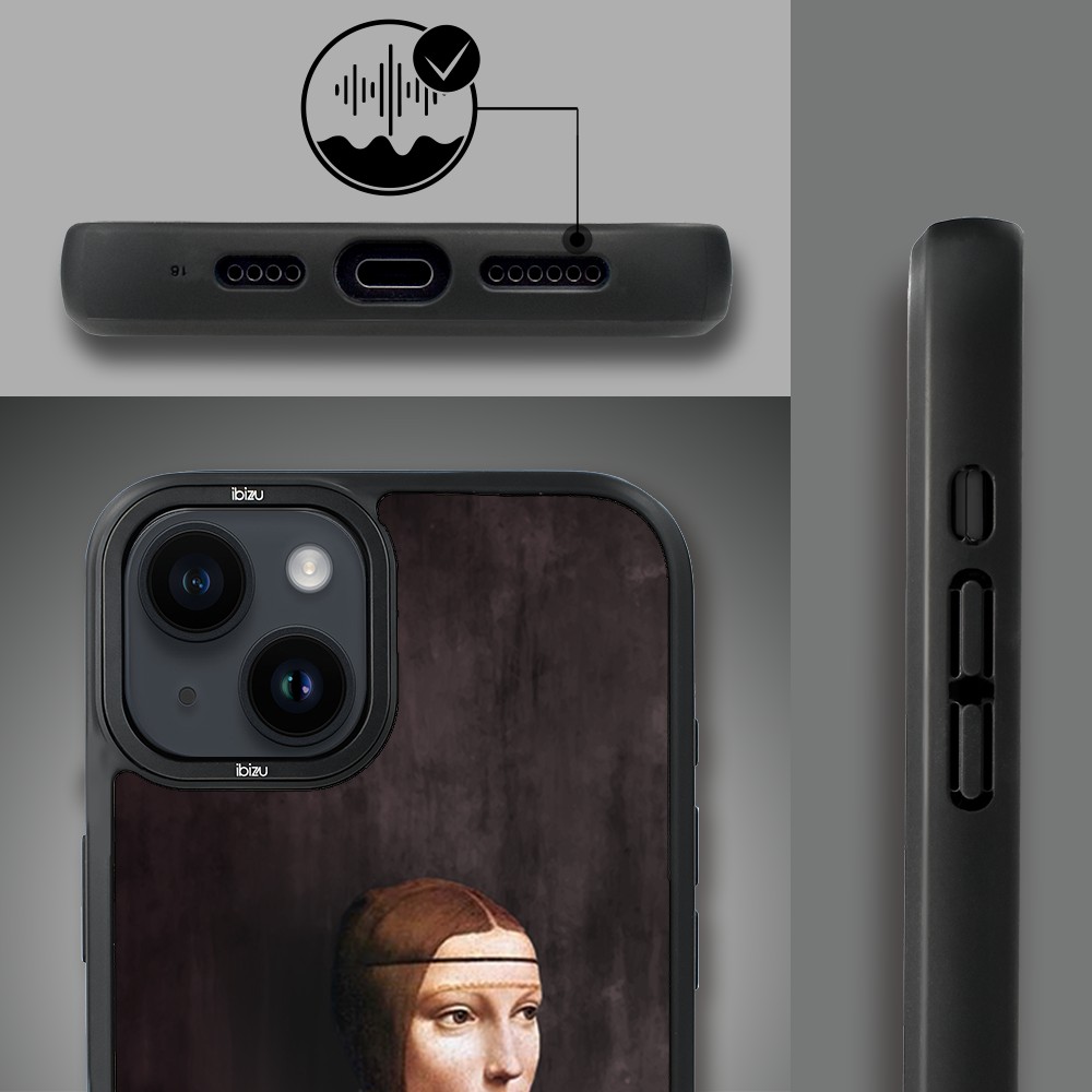 Etui do iPhone 14 Plus IBIZU DropGuard Matt z MagSafe, Leonardo Da Vinci, dama z kotem