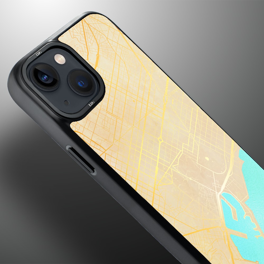 Etui do iPhone 14 Plus IBIZU DropGuard Matt z MagSafe, Mapy Świata, Barcelona