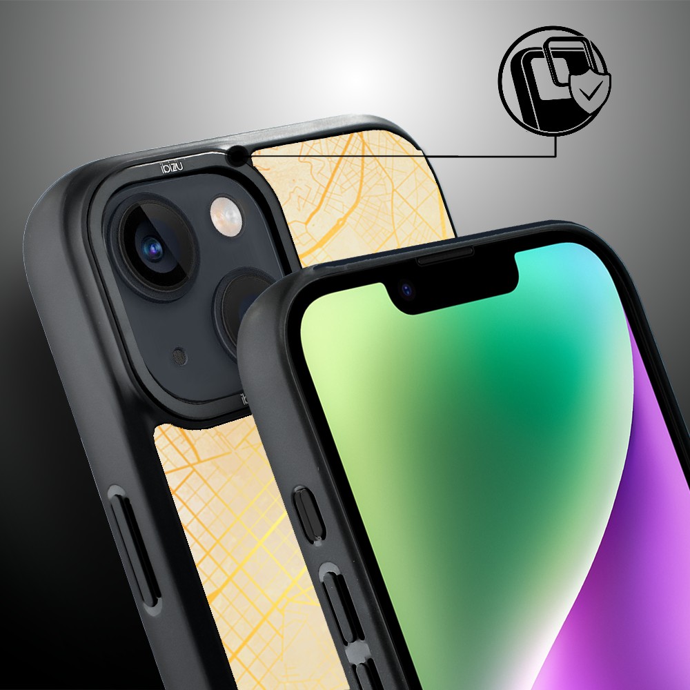 Etui do iPhone 14 Plus IBIZU DropGuard Matt z MagSafe, Mapy Świata, Barcelona