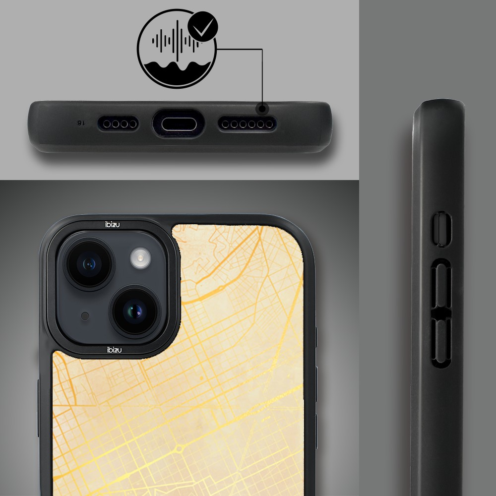Etui do iPhone 14 Plus IBIZU DropGuard Matt z MagSafe, Mapy Świata, Barcelona