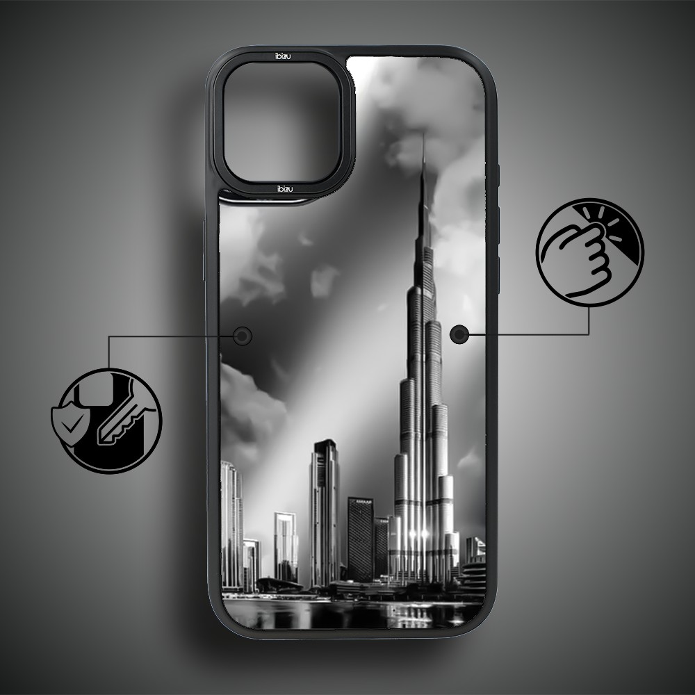 Etui do iPhone 14 IBIZU DropGuard Matt z MagSafe, Noir City, Burj Khalifa