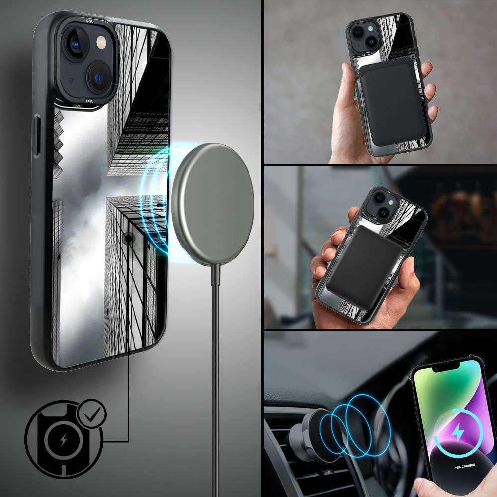 Etui do iPhone 14 Plus IBIZU DropGuard Matt z MagSafe, Noir City, Drapacze Chmur