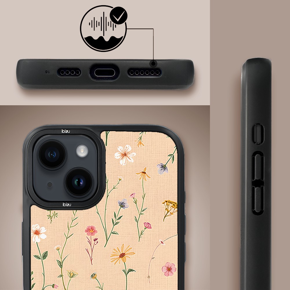 Etui do iPhone 14 Plus IBIZU DropGuard Matt z MagSafe, Pastel Bloom, Koralowa łąka