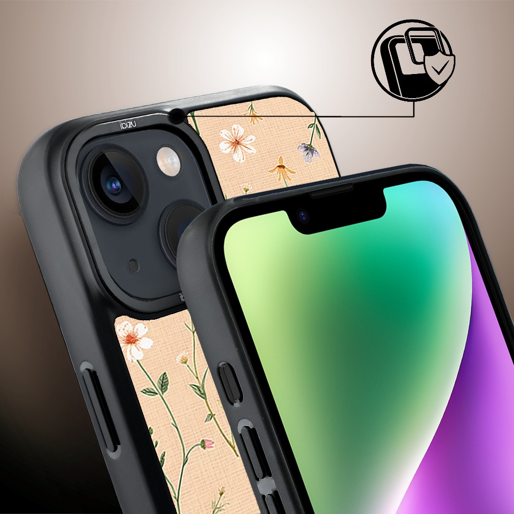 Etui do iPhone 14 Plus IBIZU DropGuard Matt z MagSafe, Pastel Bloom, Koralowa łąka