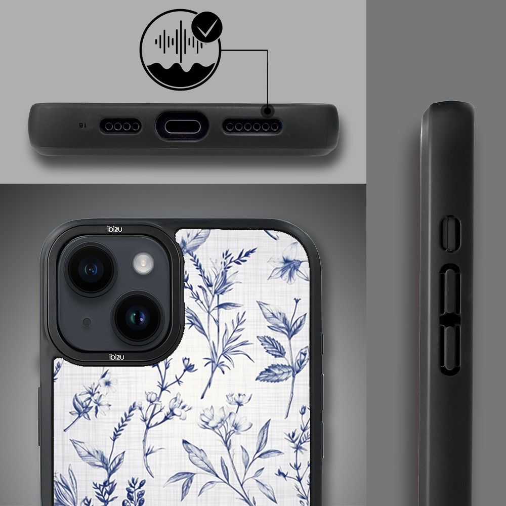 Etui do iPhone 14 Plus IBIZU DropGuard Matt z MagSafe, Pastel Bloom, Lazurowe szepty