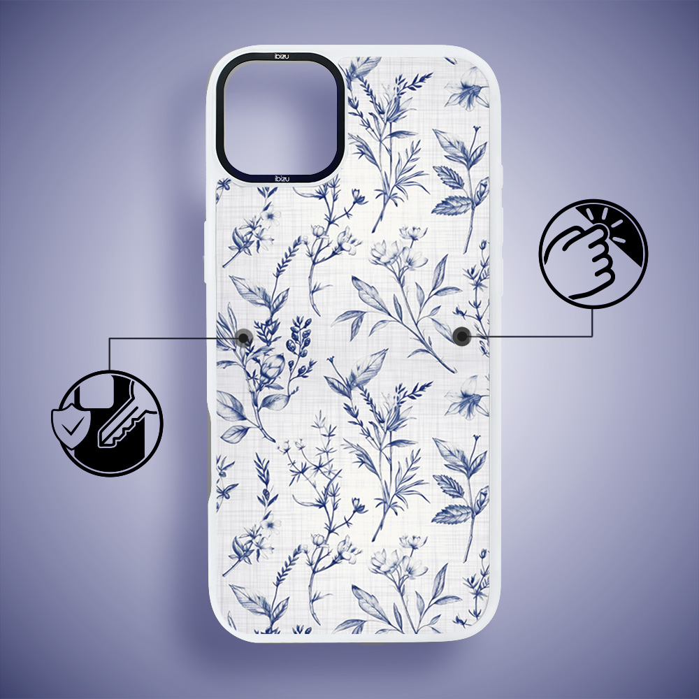 Etui do iPhone 14 IBIZU DropGuard Matt z MagSafe, Pastel Bloom, Lazurowe szepty