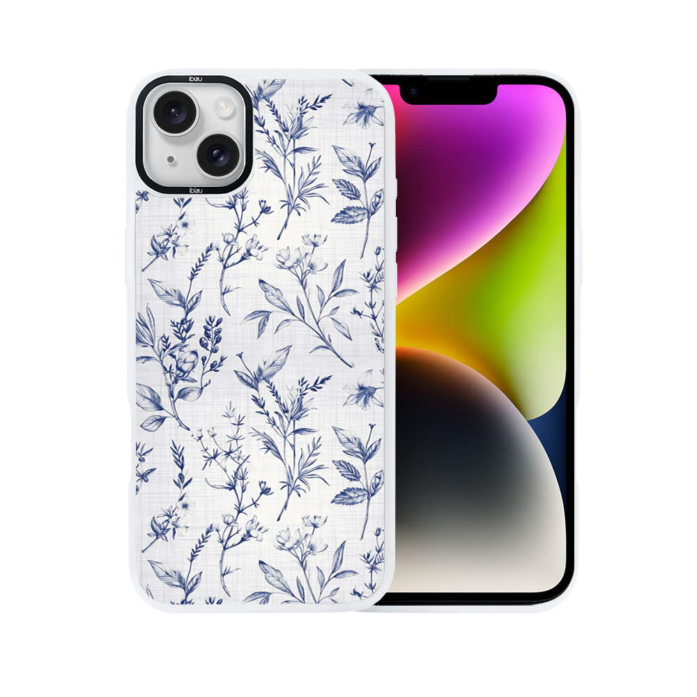 Etui do iPhone 14 IBIZU DropGuard Matt z MagSafe, Pastel Bloom, Lazurowe szepty