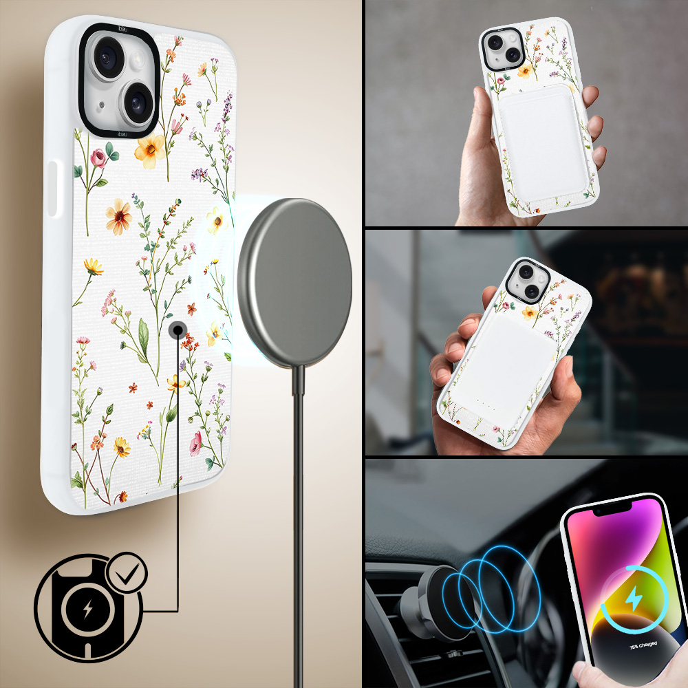 Etui do iPhone 14 Plus IBIZU DropGuard Matt z MagSafe, Pastel Bloom, Letni bukiet