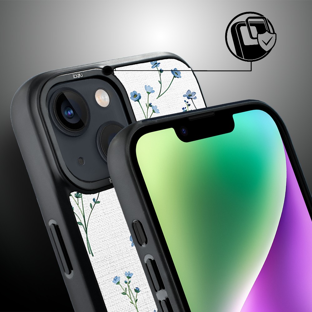 Etui do iPhone 14 Plus IBIZU DropGuard Matt z MagSafe, Pastel Bloom, Niebieski sen