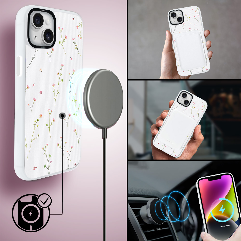 Etui do iPhone 14 Plus IBIZU DropGuard Matt z MagSafe, Pastel Bloom, Polna fantazja