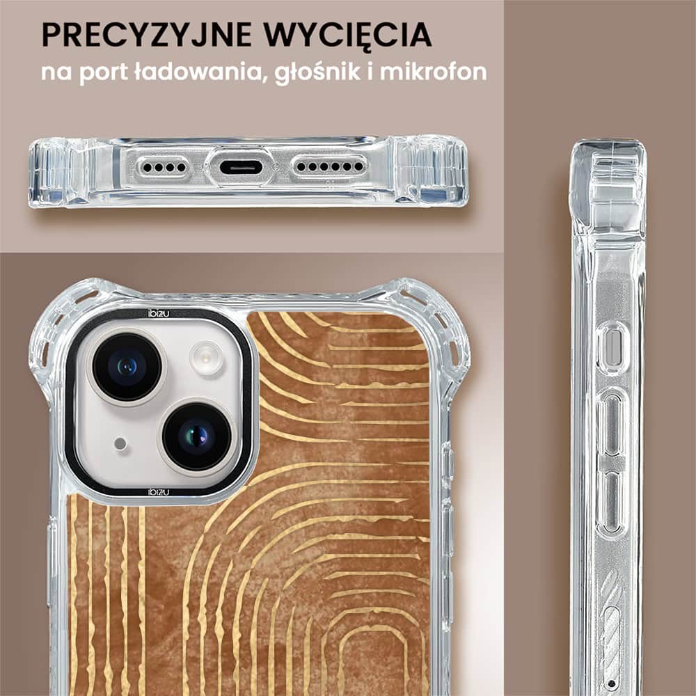 Etui do iPhone 14 Plus, Ibizu DropGuard Ultra z MagSafe, Boho, Geometryczne linie