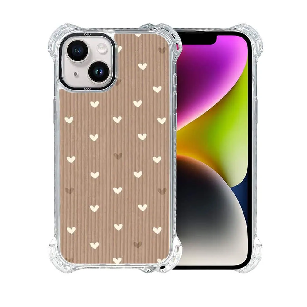 Etui do iPhone 14 Plus, Ibizu DropGuard Ultra z MagSafe, Boho, Pudrowe serca