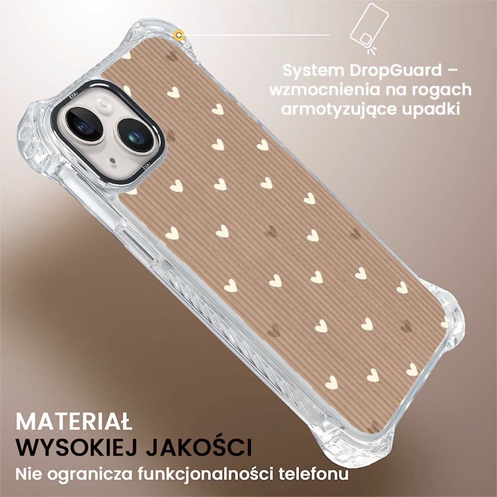 Etui do iPhone 14 Plus, Ibizu DropGuard Ultra z MagSafe, Boho, Pudrowe serca