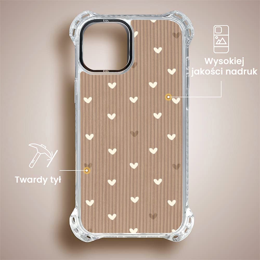 Etui do iPhone 14 Plus, Ibizu DropGuard Ultra z MagSafe, Boho, Pudrowe serca