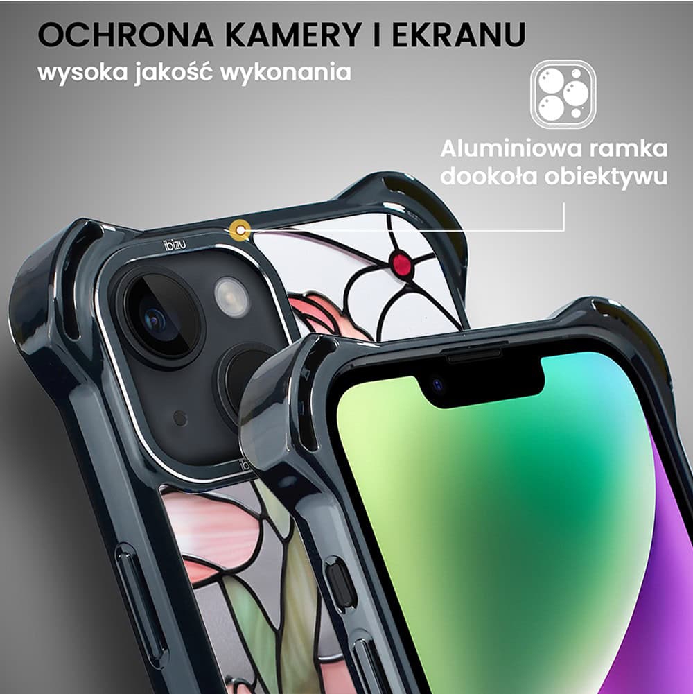 Etui do iPhone 14 Plus, Ibizu DropGuard Ultra z MagSafe, Barwy Szkła, Różowa magnolia