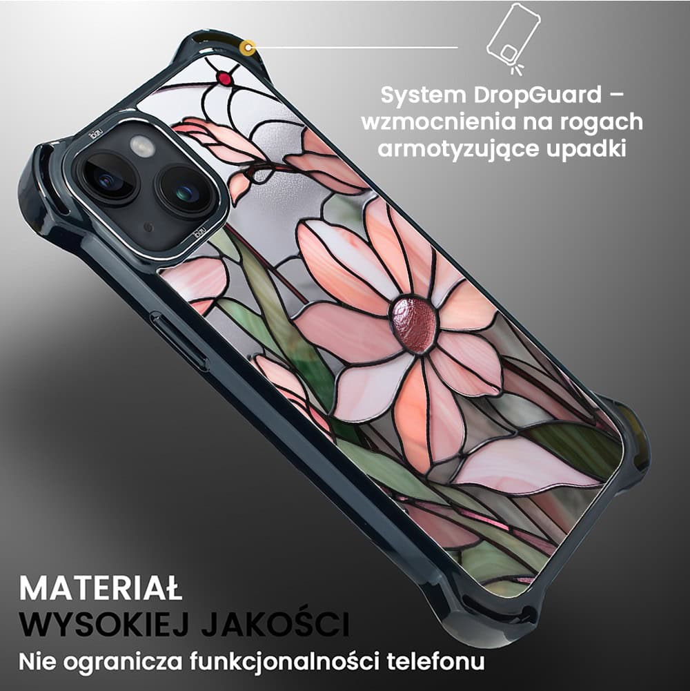 Etui do iPhone 14 Plus, Ibizu DropGuard Ultra z MagSafe, Barwy Szkła, Różowa magnolia