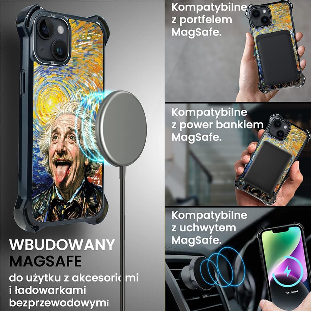 Etui do iPhone 14 Plus, Ibizu DropGuard Ultra z MagSafe, Einstein