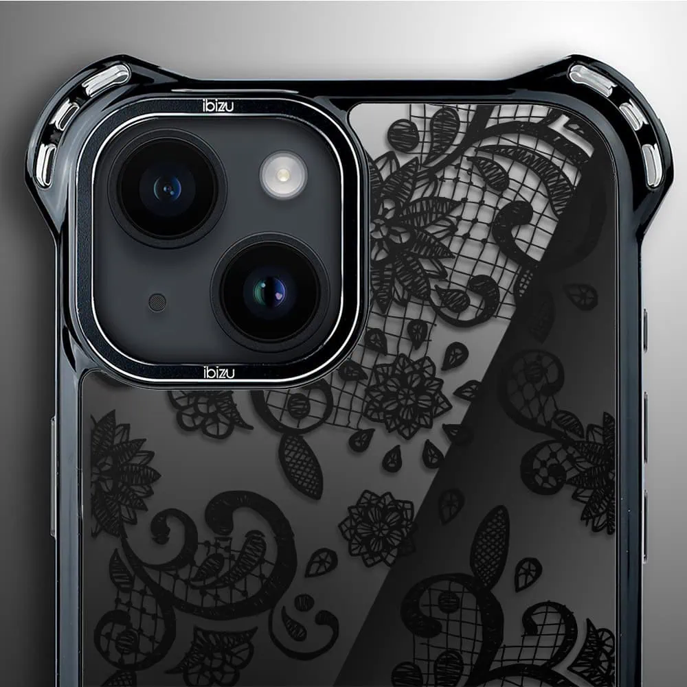 Etui do iPhone 14, Ibizu DropGuard Ultra z MagSafe, Midnight, Koronkowa czerń