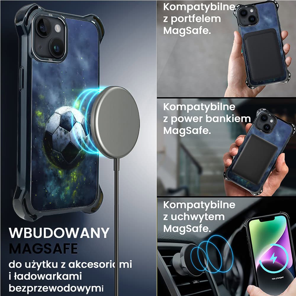 Etui do iPhone 14, Ibizu DropGuard Ultra z MagSafe, #Move, Piłka nożna