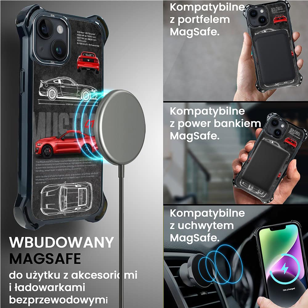 Etui do iPhone 14 Plus, Ibizu DropGuard Ultra z MagSafe, TechDrive, GT V8 “Coyote”