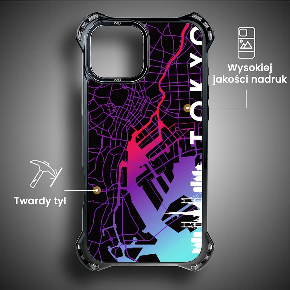 Etui do iPhone 14 Plus, Ibizu DropGuard Ultra z MagSafe, Mapy Świata, Tokyo