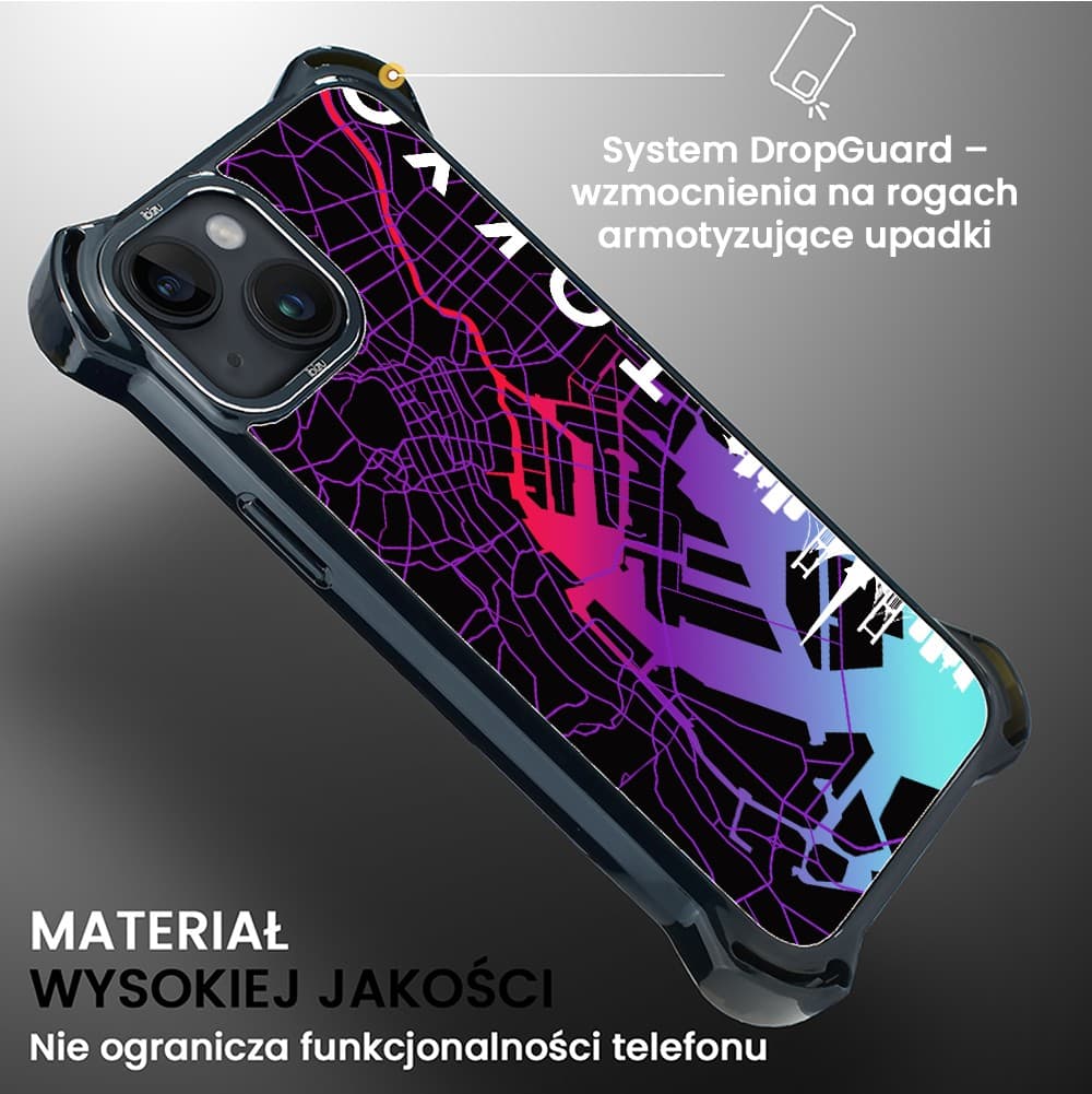 Etui do iPhone 14 Plus, Ibizu DropGuard Ultra z MagSafe, Mapy Świata, Tokyo