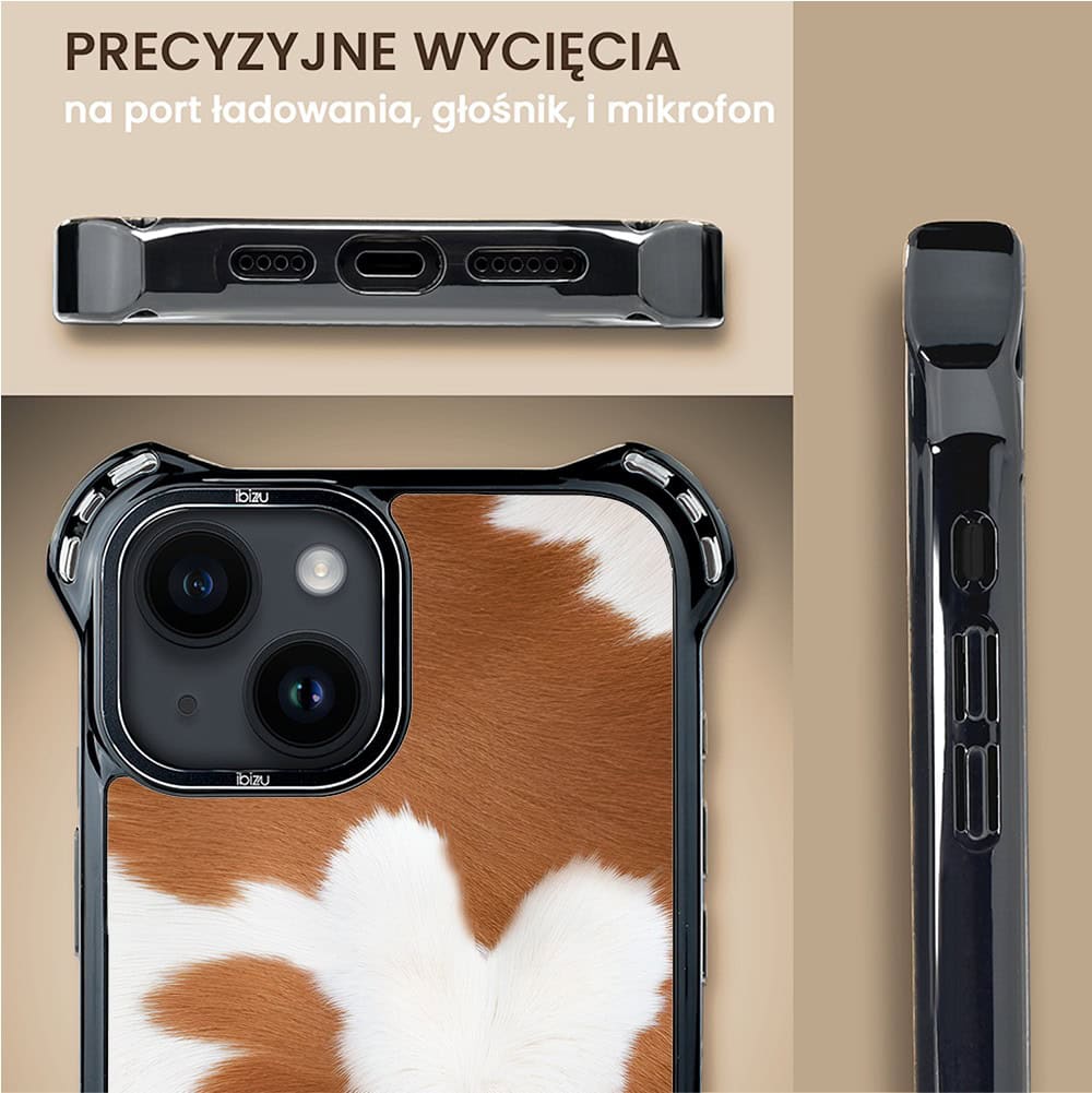 Etui do iPhone 14 Plus, Ibizu DropGuard Ultra z MagSafe, Zew Natury, Alpejska krowa